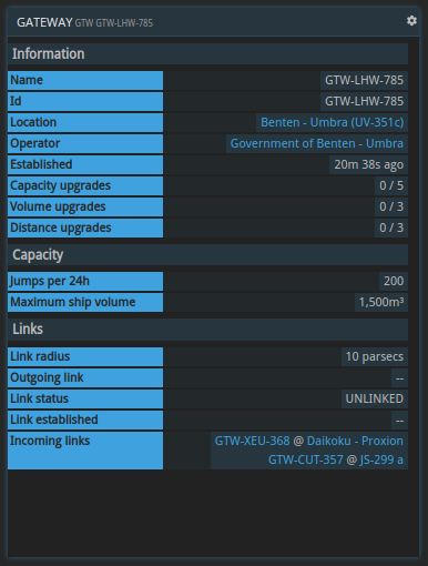 GTW command for an unlinked gateway