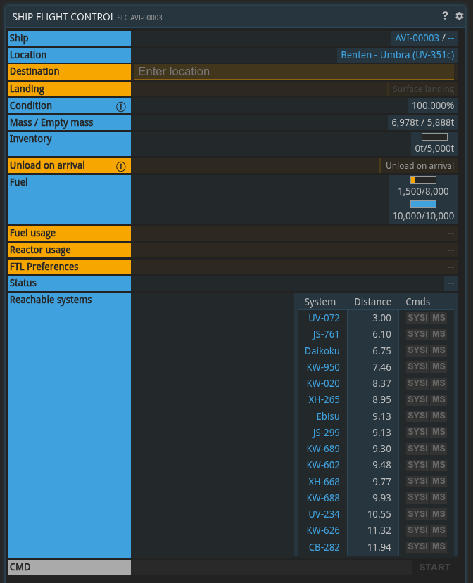 colony ship flight controls